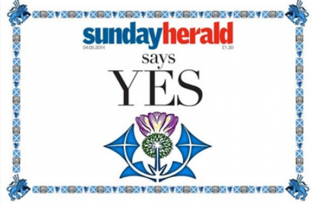 Sunday Herald becomes first Scottish newspaper to back yes vote on independence